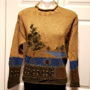 Robert Scott Women's Knitted Brown Sweater - Size Small